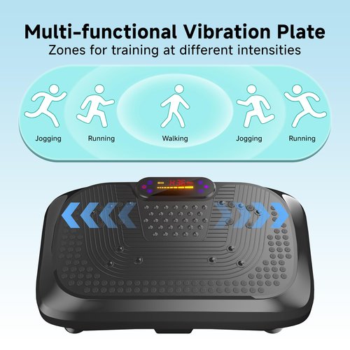VANMED Vibration Plate Exercise Machine with Bands,Whole Body Workout Vibration Fitness Platform for Weight Loss,Shaping,Lymphatic Drainage,Toning Wellness