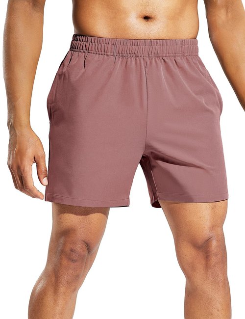 Haimont Men's 5 inch Running Shorts Lightweight Quick Dry Workout Shorts Pocket for Athletic Gym Exercise Plum, M