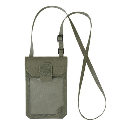 IDOGEAR Tactical ID Card Holder Visual Surface EDC Pouch with Zipper Pocket Badge Holders Credit Card Organizer Holster Neck Lanyard Hanging Hook and Loop Closure Pouches(Ranger Green)