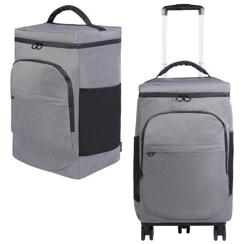 Cooler Bag Wheeled，Large Removable Insulated Rolling Cooler Collapsible Leakproof Portable Hard Framed Ice Packs for Camping Picnic Beach Travel（Gray）