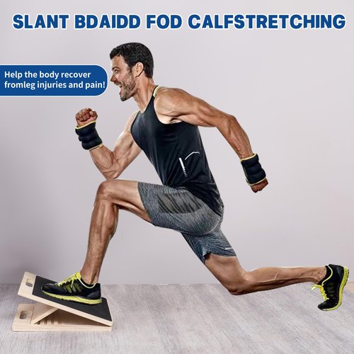 Portable Wood Slant Board for Calf Stretching Squats Calf Stretcher Physical Therapy Equipment Adjustable Incline Board