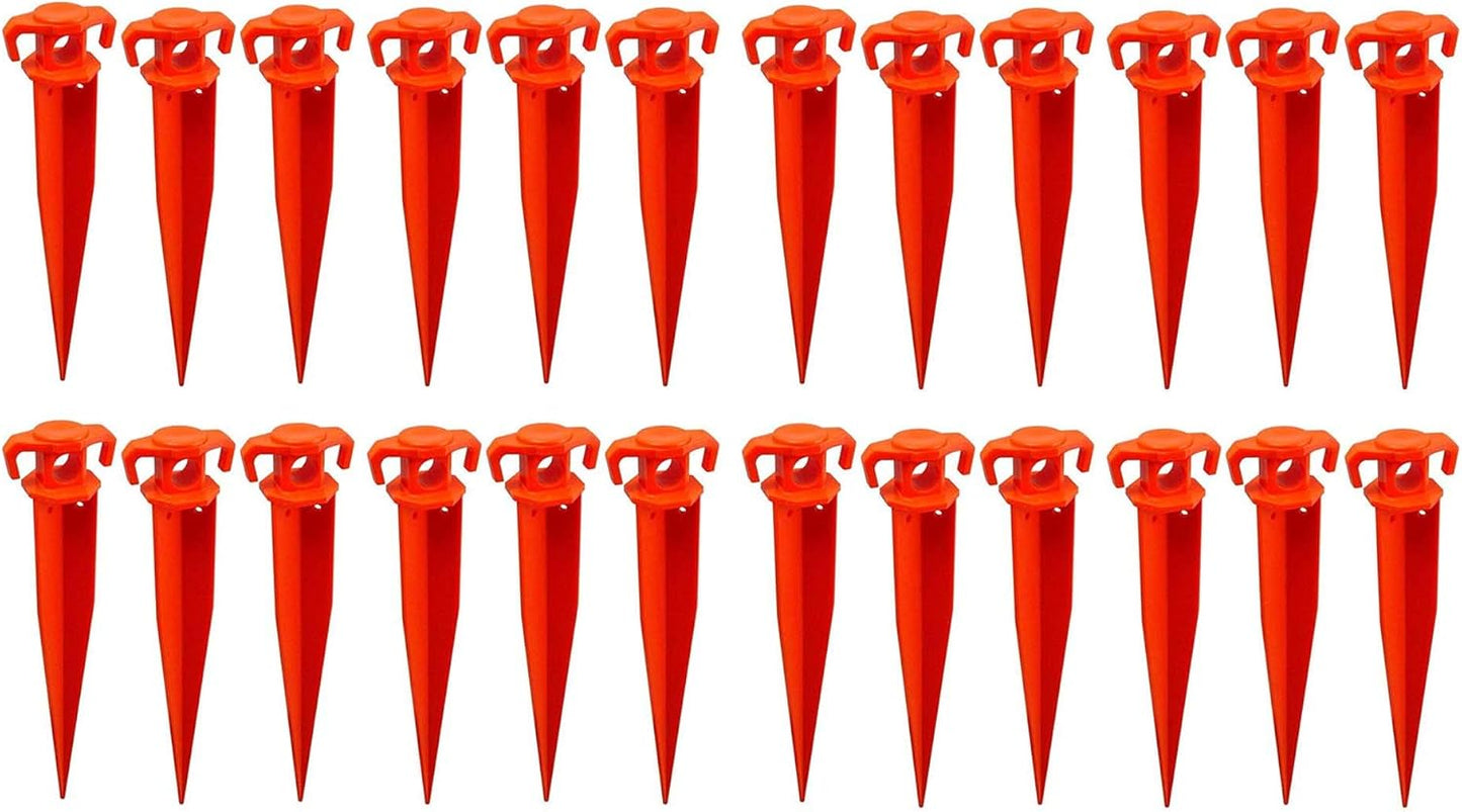 Pack of 24-11” Ground Stake Stick Strong Outdoor Camping Tent Or Garden Pegs– Orange