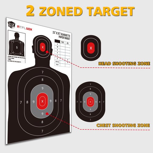 ATFLBOX Silhouette Paper Target for The Range, 23X35 inch Target Paper for Indoor and Outdoor Use, Suitable for Handguns, Pistols, Rifles, Airguns, Pellet Gun, BB Guns (10 Pack)