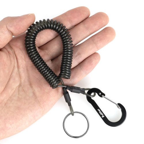 Pullther fishing Coiled Lanyard,Fly Fishing Lanyard with Carabiner,Retractable Tool Lanyard,Anti Loss Key Lanyard,Tool Lanyards for Hand Tools,for Pliers,Fishing Shears,Fishing Accessories.
