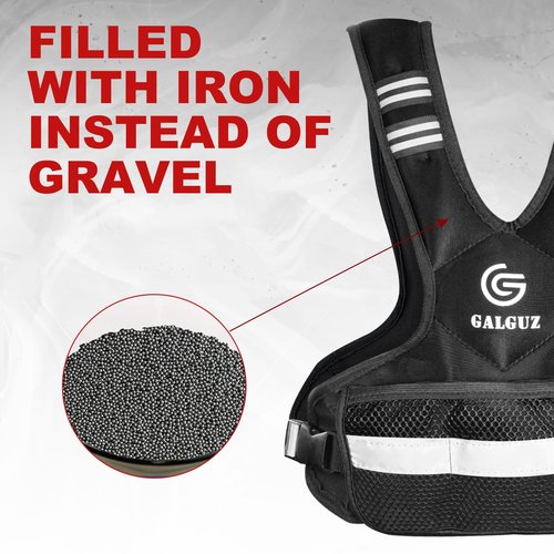Galguz Adjustable Weighted Vest for Women, 4-10lb Vest with 6 Ironsand Weights for Strength Training, Adjustable Weight Vest with Reflective Strip for Night Use(4-10lb)