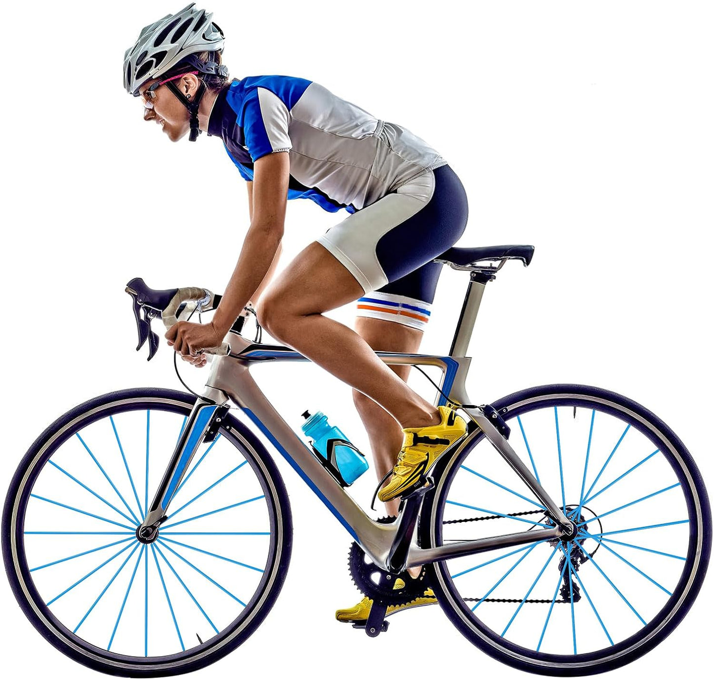 VORCOOL 75 Pcs Bike Spoke Covers, Motorcycle Motocross Dirt Bike Wheel Rim Spoke Wraps Protector Kit, Easy Install, Lightweight, Sky-Blue