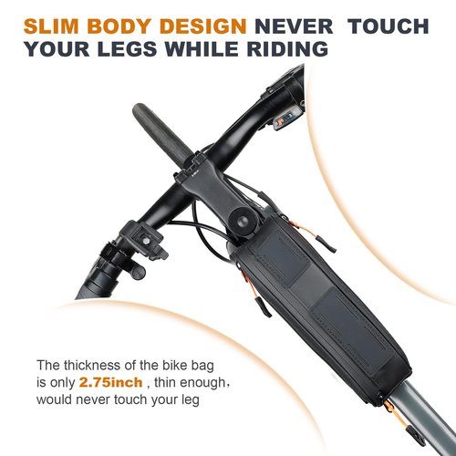 NDakter Bike Triangle Frame Bag, Bicycle Storage Pouch with 2 Side Pockets, 3-in-1 Top Tube Bags for Phone, Waterproof Cycling Tool Accessories Pack for MTB Mountain Road Bikes（1.2L）