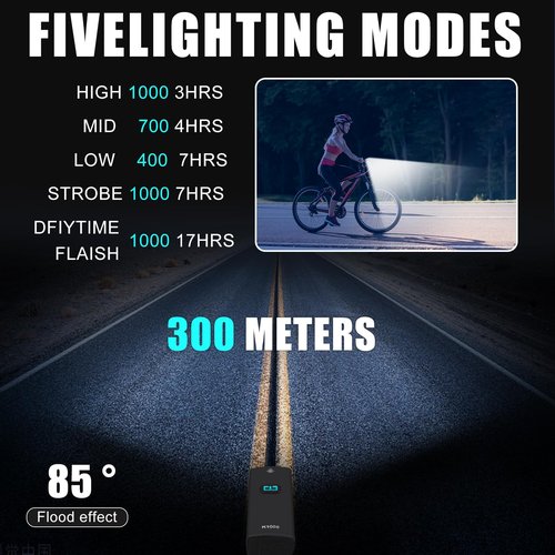 2024 Super Bright bike lights and Rear lights,bike lights suitable for nighttime cycling,USB-C fast charging with a capacity of 3000mAh,5-brightness adjustable anti glare self illumination bike lights
