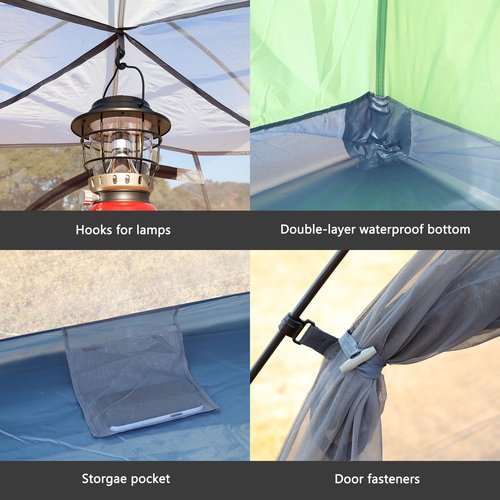 Camping Tent 2 Person Waterproof Portable Instant Tent with 1-Minute Setup Lightweight Tent for Camping Beach Outdoor Travel Backyard Green