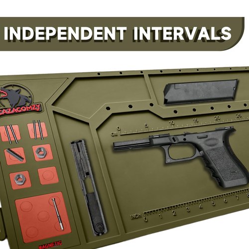 Cazacomzy Gun Cleaning Mat with Magnetic Tool Stand, Complete Rifle Cleaning Kit for Pistol and Shotgu,Durable Gun Mat, Ideal for Gun Accessories,Glock, Ar-15,Gift for Dad,Green