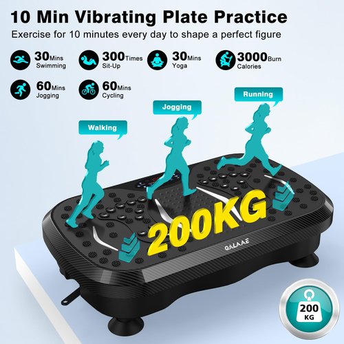 Vibration Plate Exercise Machine,Carbon Fibre Vibration Plate for Lymphatic Drainage,Vibrating Plate for 150-Speed Adjustable with 450 lbs Capacity Full Body Workout Home Gym Equipment (Men & Women)