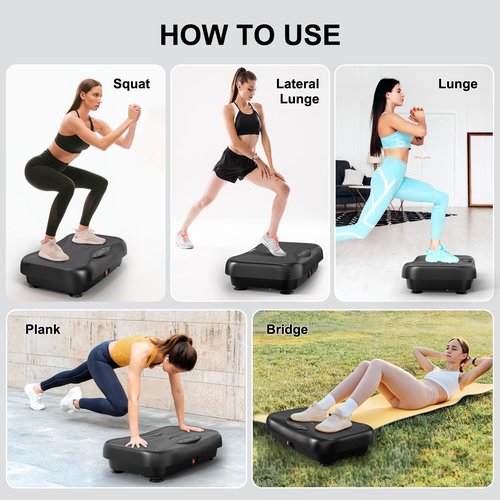 DERACY Vibration Plate Exercise Machine Whole Body Workout 3D XL Platform Shaker with Resistance Bands for Weight Loss, Body Shaping and Fat Burning
