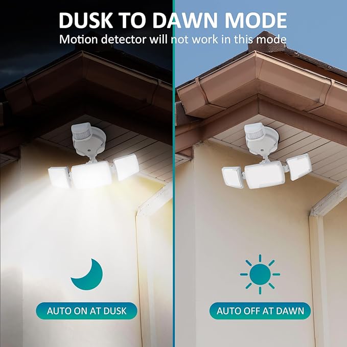 USTELLAR 55W Security Lights Motion Outdoor with Remote, Motion Sensor Outdoor Light Dusk to Dawn 5500LM 5000K, IP65 Waterproof, Motion Detected Flood Lights Wired for Yard, House, 2 Pack