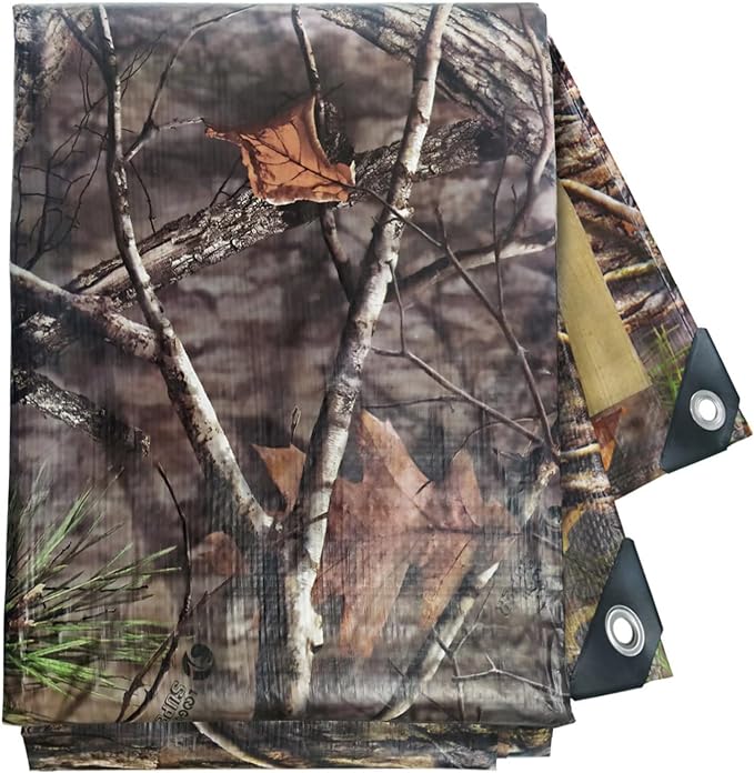 Heavy Duty 9 Mil Tarp Cover Waterproof UV Resistant Tarpaulin Used for Outdoor, Hunting, Camping, Backpacking, Canopy Tent, Ground Tarp, Cover Boat, Motorcycles, Roofs, Wood