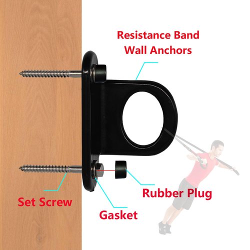 OKETHERMO Resistance Band Wall Anchor(3 PCS Black),Heavy Duty Resistance Bands Wall Mount,Adjustable Resistance Band Hooks,Wall Anchor for Resistance Bands for Home Gym Workouts