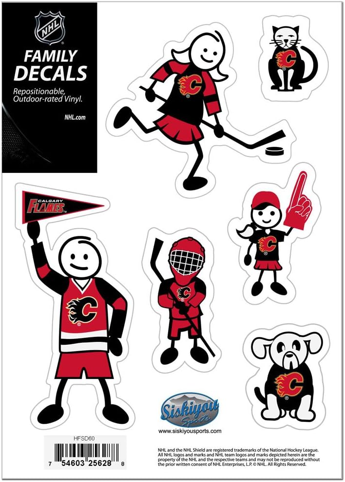 NHL Family Decal Set - Siskiyou Sports Team Stickers for Cars & Home