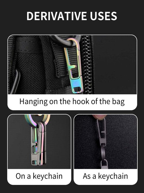 Tikidesign Heavy Duty Titanium Zipper Pull Replacement Set, Durable Zipper Handle Fixer for Backpacks, Luggage, Jackets, and Outdoor Gear - Universal Fit for Quick Repair (4Pcs_Gray_M)