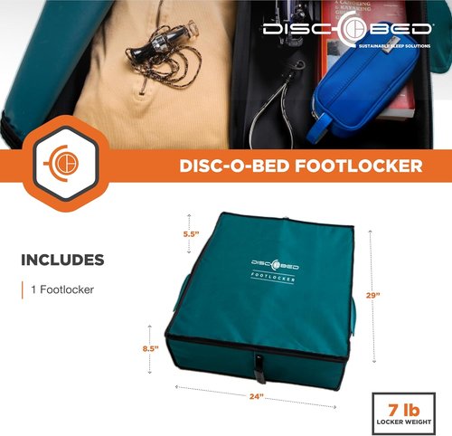 Expandable Green Footlocker for Camping Gear - Disc-O-Bed Under Cot Storage