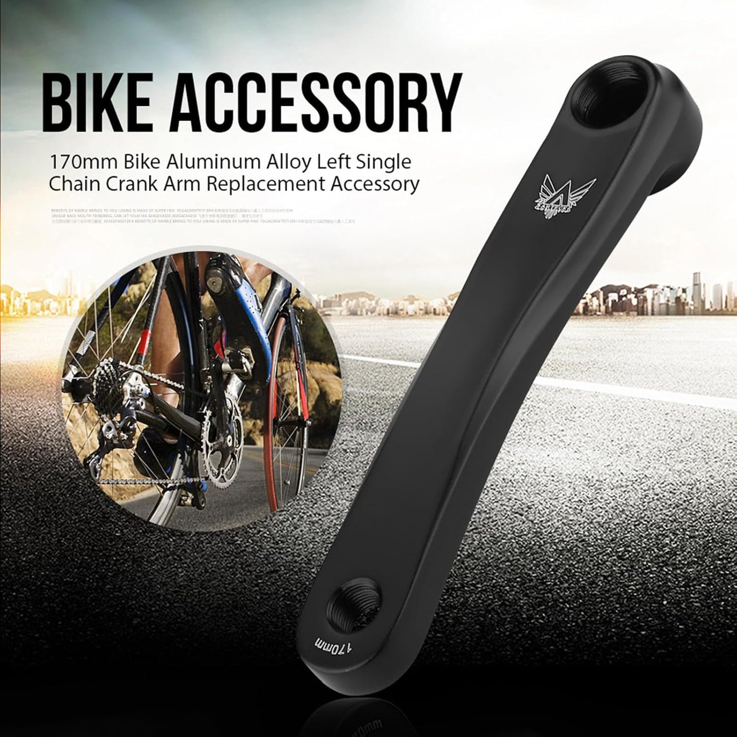 VGEBY Bike Crank Arm, Mountain Bike Aluminum Alloy Left Hand Crank Arm Horizontal Square Taper(Black-Rhombic Hole) Bike Crank Arm Crank Arm 170Mm Diamond