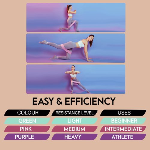 Generic Resistance Bands for Working Out - 3 Levels Exercise Bands for Full-Body Fitness - Booty Bands for Working Out - Exercising Bands for Home