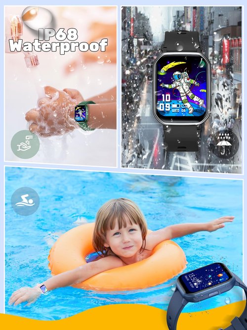 teslahero Kids Smart Watch for Boys Girls,Children Fitness Tracker with Heart Rate Sleep Monitor,Waterproof Activity Tracker Pedometer Step Counter for Fitbit Android iPhone (Black)