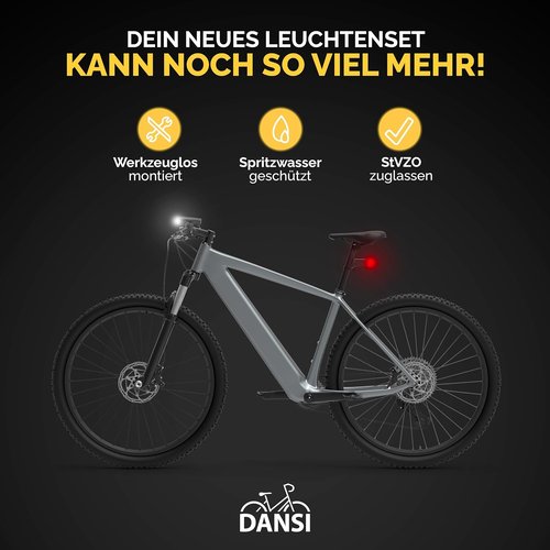 DANSI Bike lights for night riding, super bright with flashing functions. Easy to Install Bike Light Set, bike accessories for Men Women Kids Road Mountain Cycling bicycle accessories bicycle light