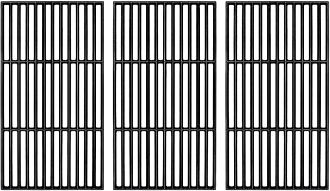 Hisencn Cooking Grates for Home Depot Chargriller 1624 Smokin' Champ Charcoal Grill Horizontal Smoker, Cast Iron Solid Rod Grill Cooking Grid Replacement Parts, 19 1/2 inch, 3 Pack