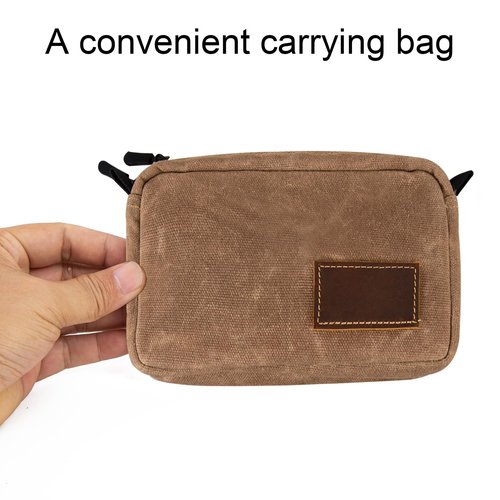 Heavy Duty Waxed Canvas Belt Bag - Waist Pack for Men & Women, EDC Pouch with Zipper, Brown