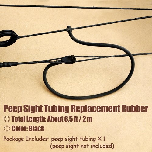 Luoyer 6.5 Ft Archery Bow Peep Sight Tubing Durable Peep Sight Replacement Rubber Tube for Compound Bow Archery Accessories Black