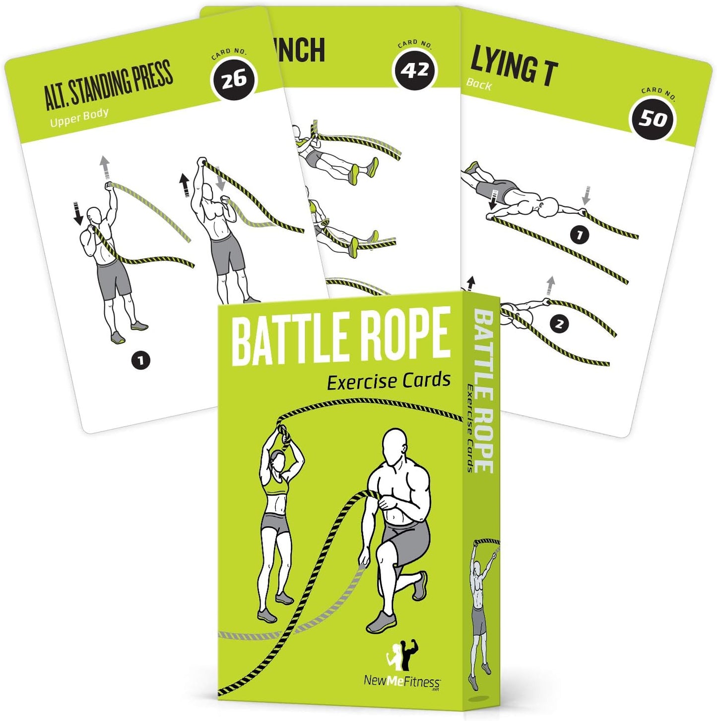 NewMe Fitness Yoga Pose Workout Cards, Instructional Fitness Deck for Women & Men, Beginner Fitness Guide to Training Exercises at Home or Gym