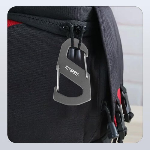 S-Shaped Carabiner for Backpack - Double-Sided Aluminum Carabiner for Camping, Fishing, Outdoor Sports (2PCS Gray)