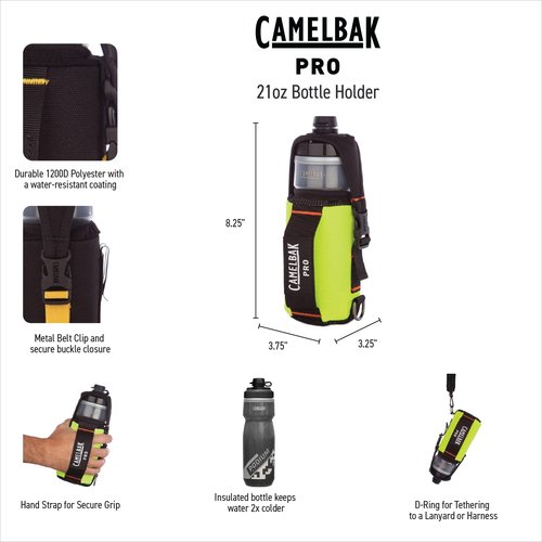 CamelBak Pro Bottle Holder | 21 oz Insulated Bottle | Work | Lightweight | Durable | Black