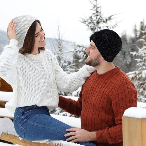 Thin Fisherman Beanie Hat for Men Women Fall Winter，Reflective Running Hat，Reflective Fisherman Beaniefor Women Men(US, Alpha, One Size, Large, Black)