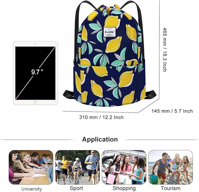 XEYOU Drawstring Sports Backpack Lightweight Gym Yoga Sackpack Shoulder Rucksack Casual Outdoor Daypack for Women and Men