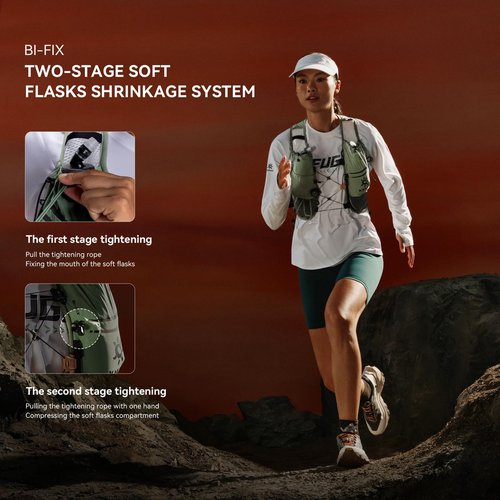 KAILAS FUGA AIR 7 Ⅳ Running Hydration Vest Hydration Pack Lightweight with Two TPU Water Bladders for Women Trail Cycling Hiking Tamashii Green S（C-D）