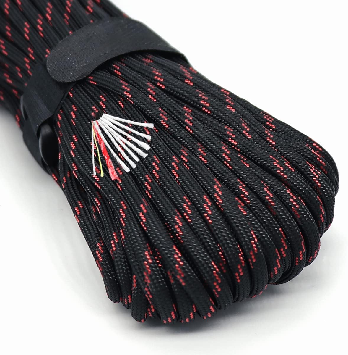 PSKOOK Survival Paracord Parachute Fire Cord Survival Ropes Red Tinder Cord PE Fishing Line Cotton Thread 7 Strands Outdoor 20, 25, 100 Feet