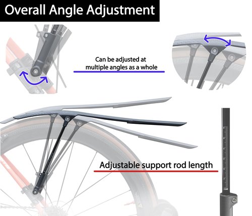 Saurka Road bike fender Adjustable Angle- Pneumatic lightweightMud protection700C bike, gravel bike general purpose- Easy to installAppearance High diamond texture(Front and Rear 2 Parts)