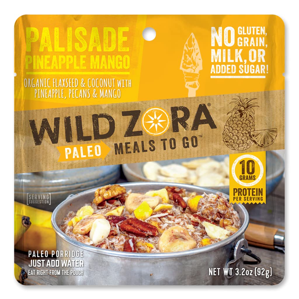 Wild Zora Paleo Freeze Dried Meals for Backpacking & Camping - Healthy Gluten Free & Grain Free Camping Meals/Backpacking Food + No Added Sugar - Great for Travel (AIP 4-pack)