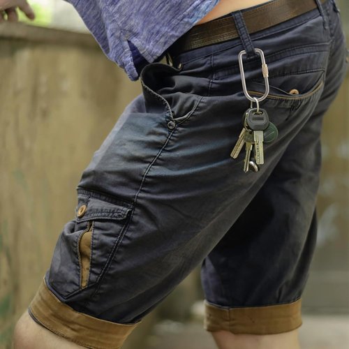 2 Pcs Titanium Locking Carabiner Titanium Alloy U-Shaped Key Chains Rings Buckles for Indoor Outdoor Use