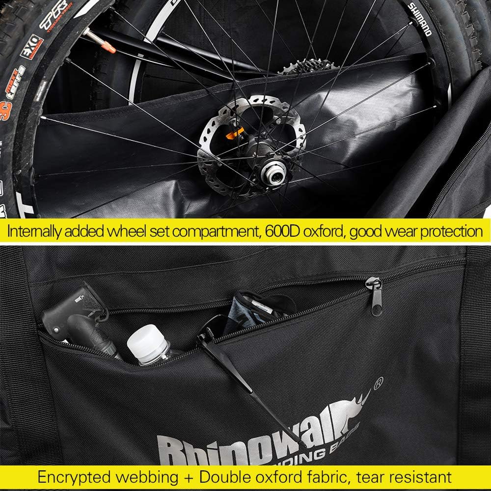 Rhinowalk Folding Bike Carry Bag 20" Thick/ 26" Thin/26 Thick Bicycle Transport Storage Case Bike Travel Bag for Air Travel,Shipping Professional Cycling Accessories