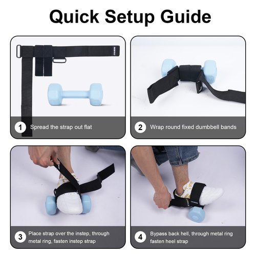 Saubere 2Pcs Dumbbell Foot Attachment for Leg Workout at Home, Ankle Straps for Weights, Tibialis Trainer, Hip Flexors Exercise Tool for Women and Men