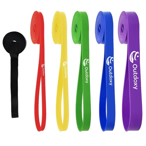 OUTDOXY Resistance Bands, Pull Up Assistance Bands Set of 5, Exercise Bands for Men & Women, Heavy Duty Stretch Exercise Bands, Resistance Bands for Working Out, Muscle Training