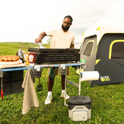 CORE Hanging Organizer | Fits The 4 Foot Outdoor FlexRail Camp & Cook Table | Portable for Beach, Picnic, Backyards, BBQ, Tailgate, Patio, and Party