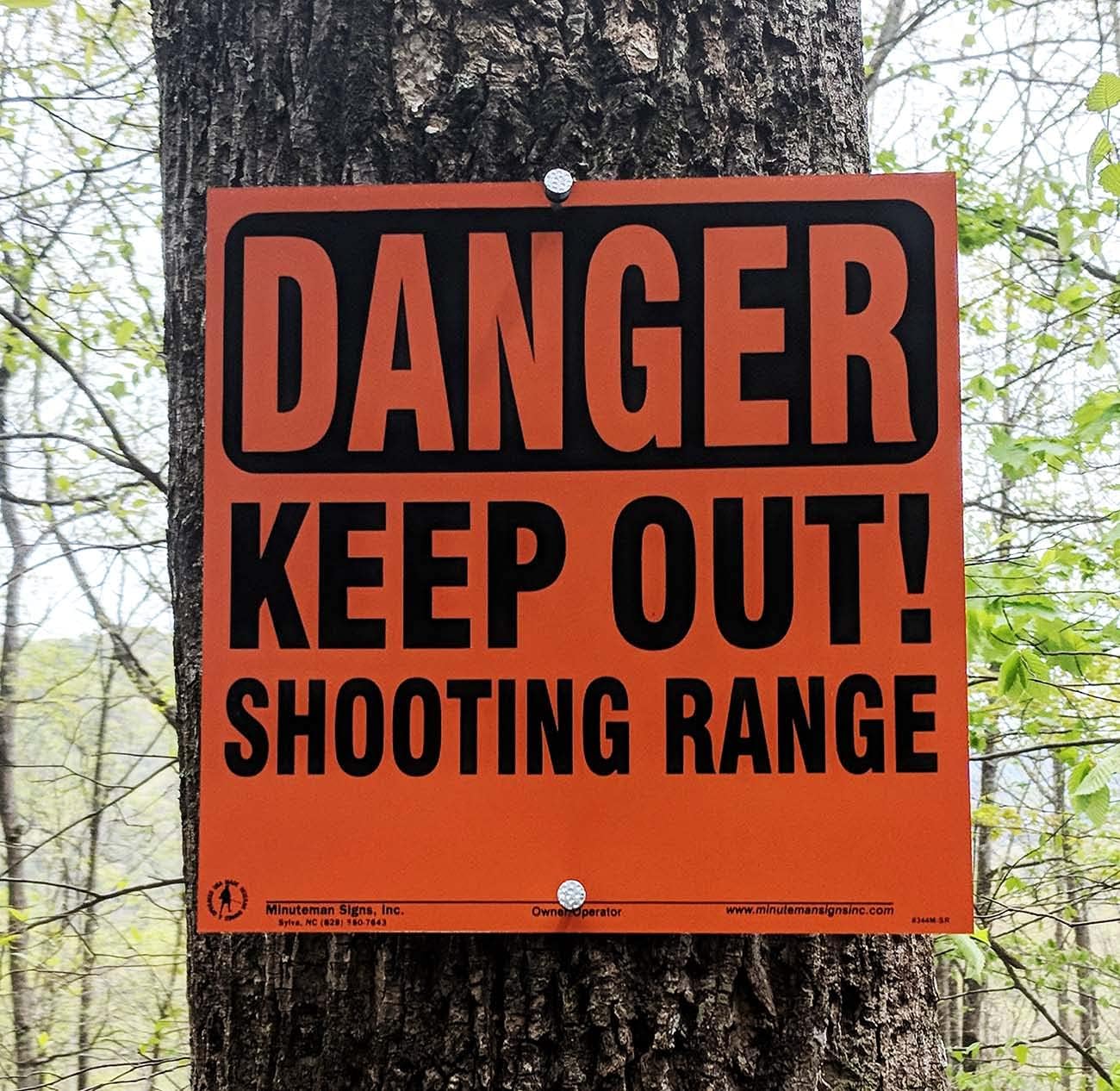 Minuteman Signs | Aluminum Danger Keep Out Shooting Range Sign 4 pack (Orange)