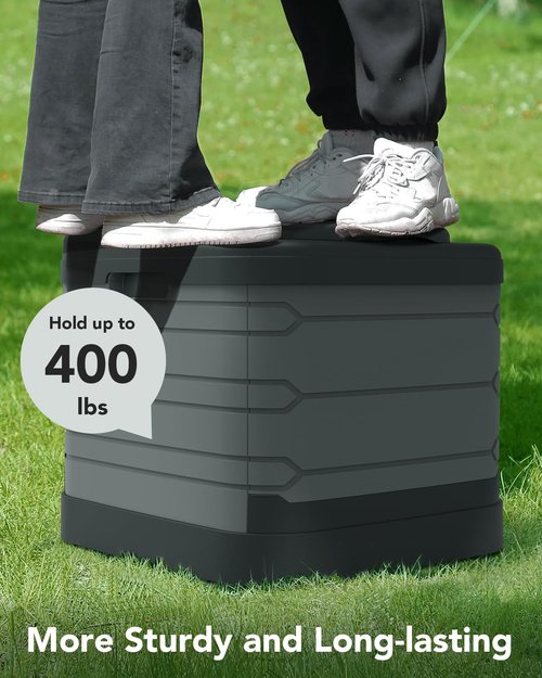CAMPERFECT XXL Portable Toilet for Adults, Upgraded Camping Toilets Collapsible Toilet Extra Large 16.7-inch High Porta Potty for Camping Outdoor Activities and Travel, 18.1‘’*16.7''*16.7'' Gray
