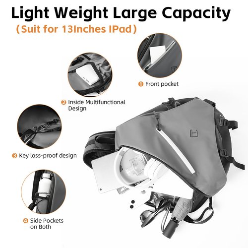 TANGCORLE Sling Bag Crossbody Backpack,Over Shoulder Daypack Men Multipurpose Travel Sport Bag