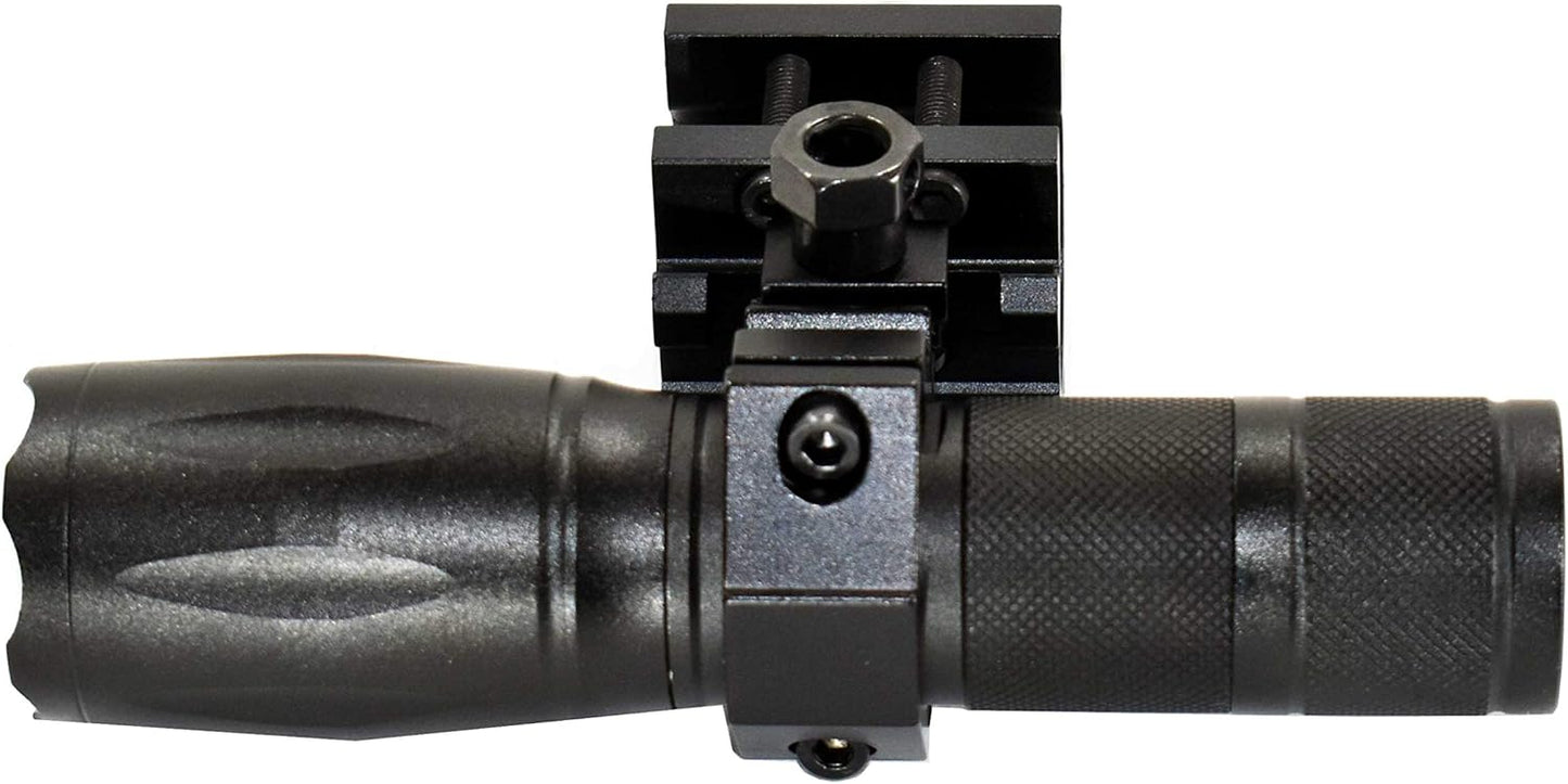 Trinity 1000 Lumen led Flashlight for mossberg 590 12ga Home Defense Tactical Hunting Optics Aluminum Black Picatinny Weaver Mounted Adapter Single Rail Mount.