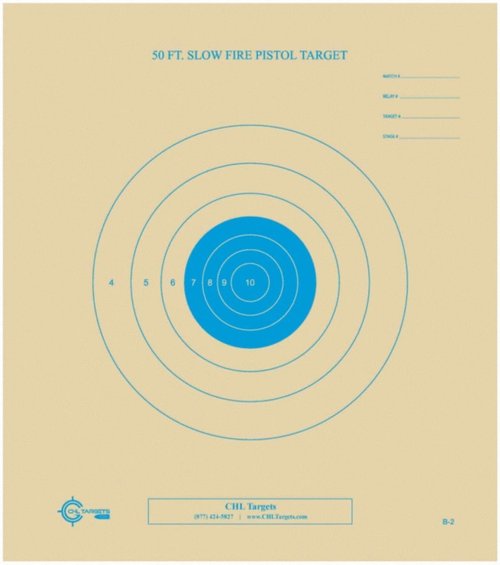 50 Foot Slow Fire Pistol Target Official NRA Target B-2
