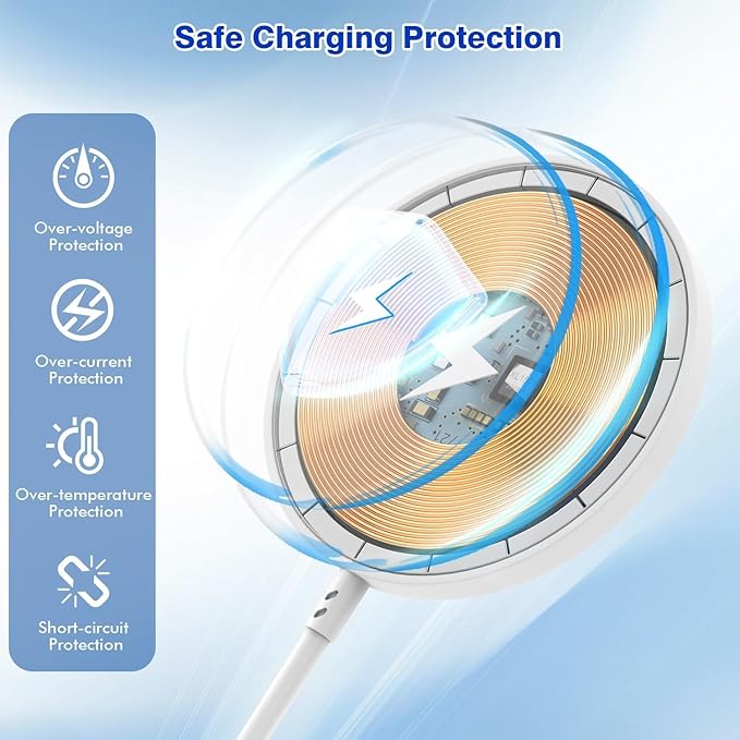 [Apple MFi Certified]Magnetic Wireless iPhone Charger Magsafe Charger,6FT 15W Fast Phone Charging Pad Wireless Magnetic Charge for iPhone 16 Pro Max/16 Pro/16 Plus/15 Pro Max/14/13/AirPods3/2/Pro/Pro2