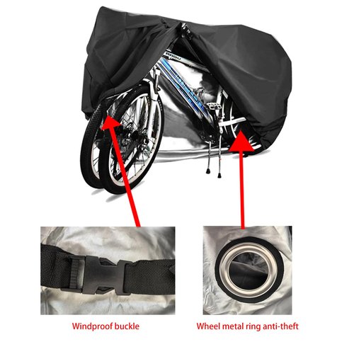 Dafape Bike Cover, Waterproof Bicycle Rain Cover for Outdoor Mountain Road Bike Sun Outside Storage with Lock Hole (Black)